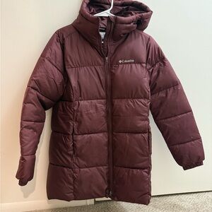 Columbia Women Puffect Mid Length Down Puffer Jacket - Maroon